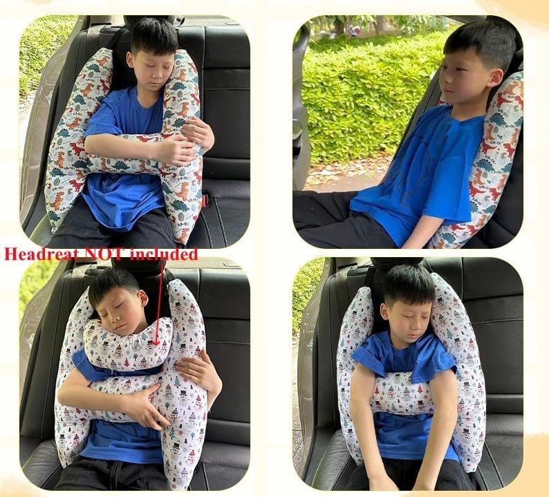 SIQITECHNO Car Travel Pillow with Cartoon Design