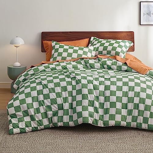 Bedsure Checkered Comforter Set Queen Size 3 Pieces 1
