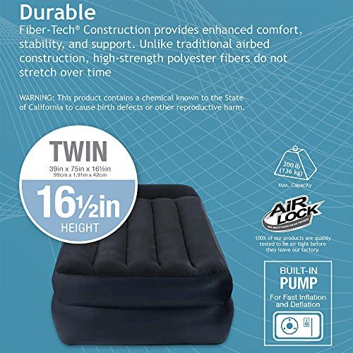 Intex Dura-Beam Raised Airbed with Built-In Pillow
