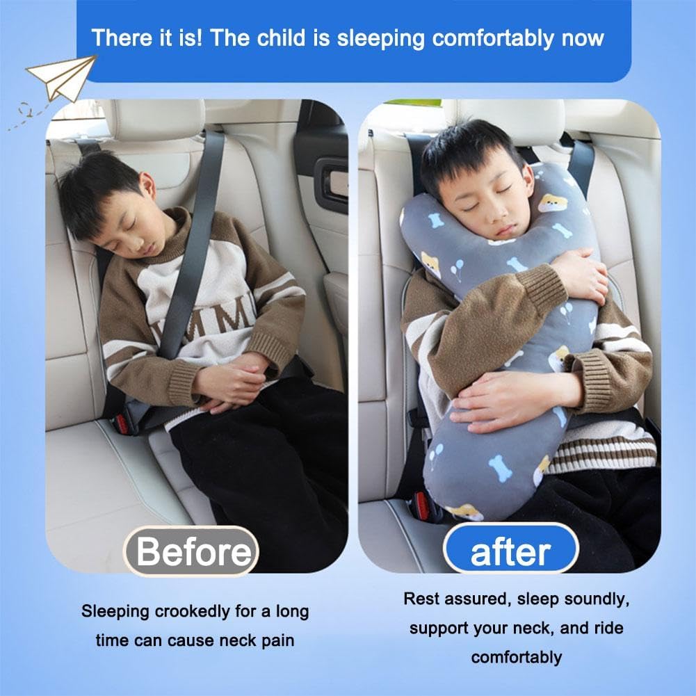 Y Shape Car Travel Pillow with Animal Design for Kids and Adults
