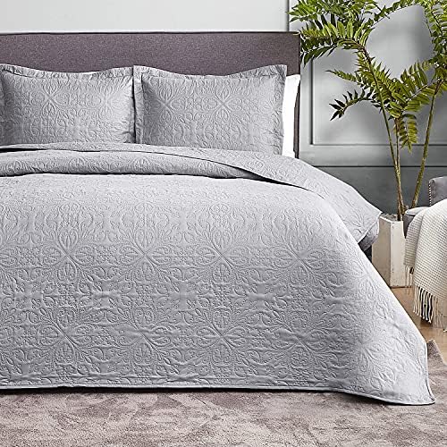 Hansleep Grey Baroque Quilt Set - Queen Size