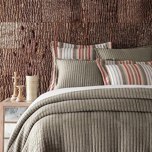 Pine Cone Hill Ranch Blanket Sham Euro Size Multi Stripe Design