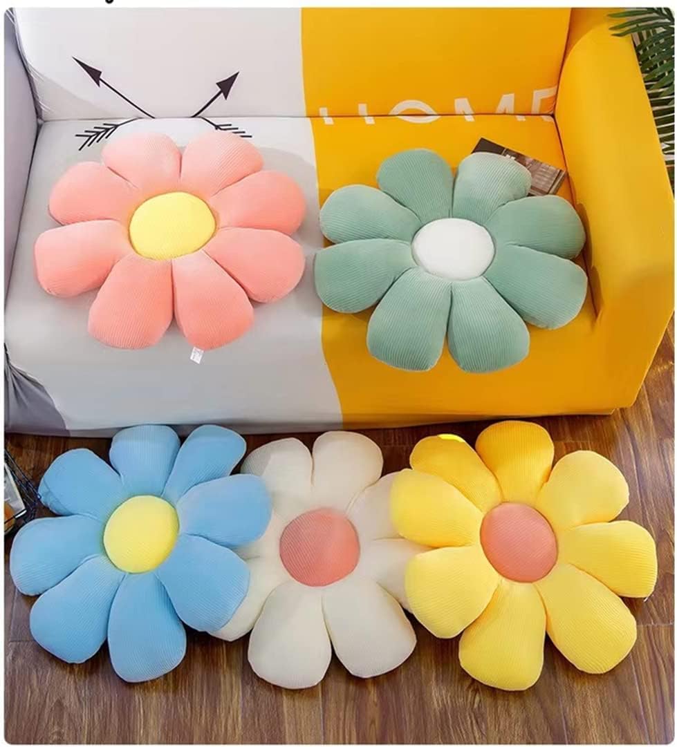 Soft Plush Flower Throw Pillow 20 White Cute Room Decor