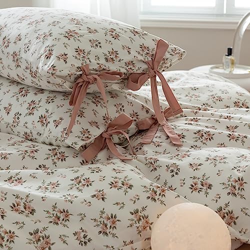 VM VOUGEMARKET Pink Flower Pillowcases 2PCS