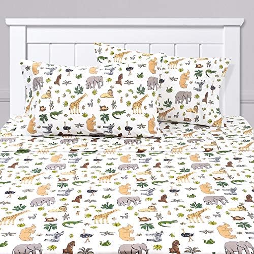 1500 Supreme Kids Bed Sheet Set - Full Size Wild Animal Design