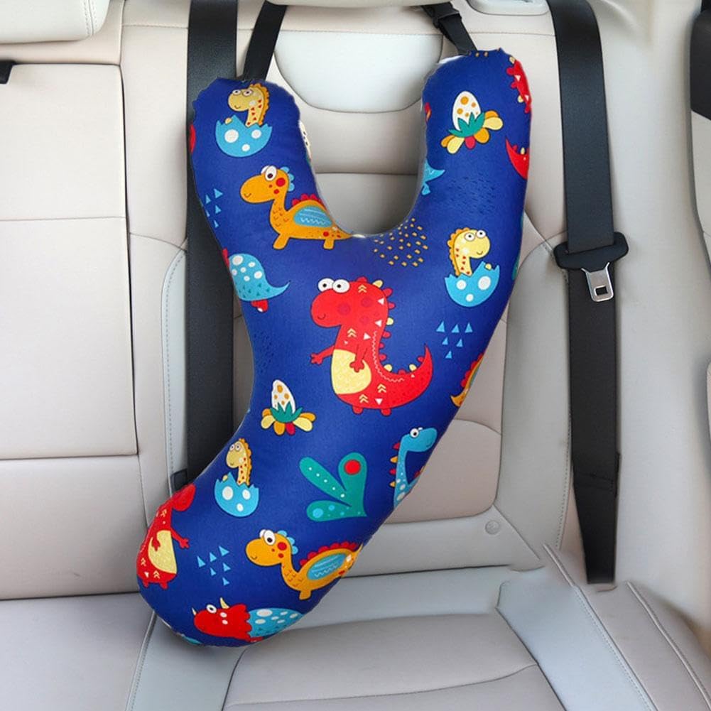 Y Shape Car Travel Pillow with Animal Design for Kids and Adults