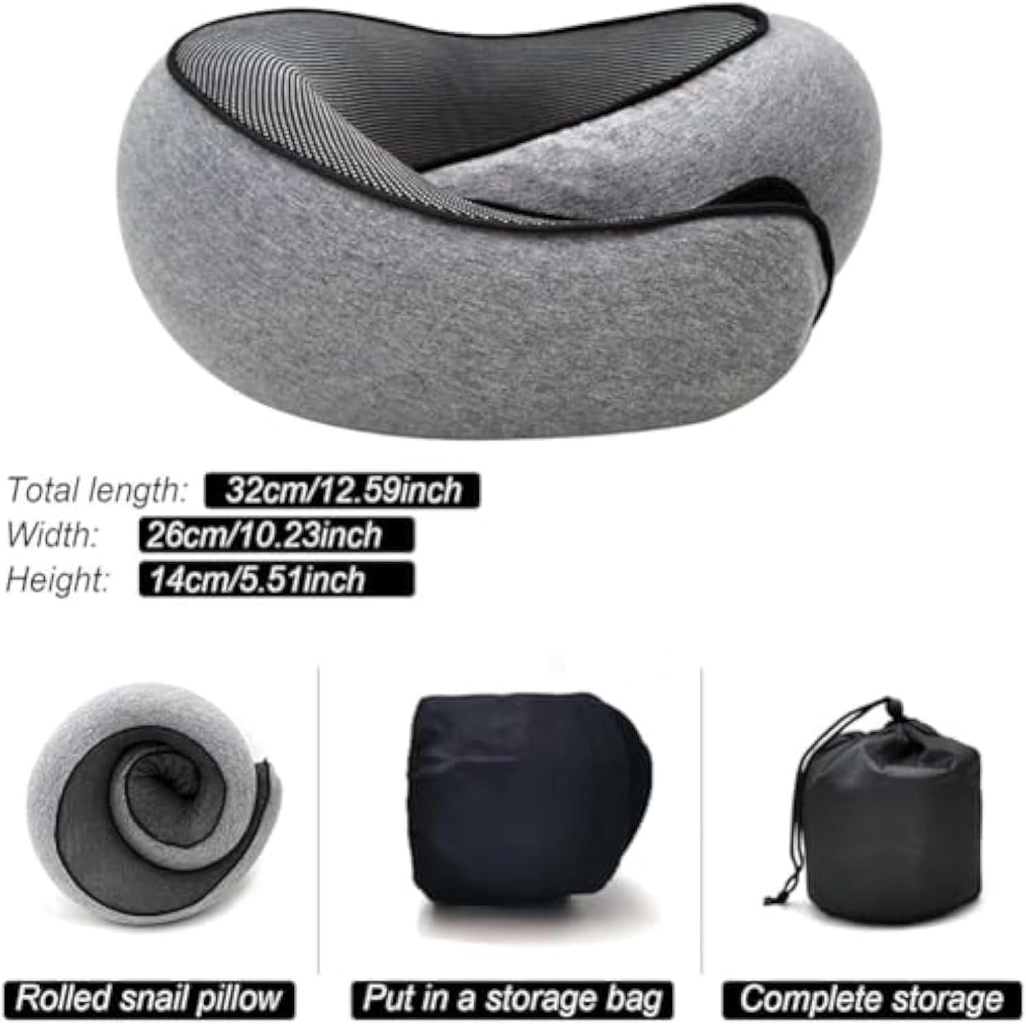 Qderbm Pilohug Travel Pillow - 360 Memory Foam Neck Support