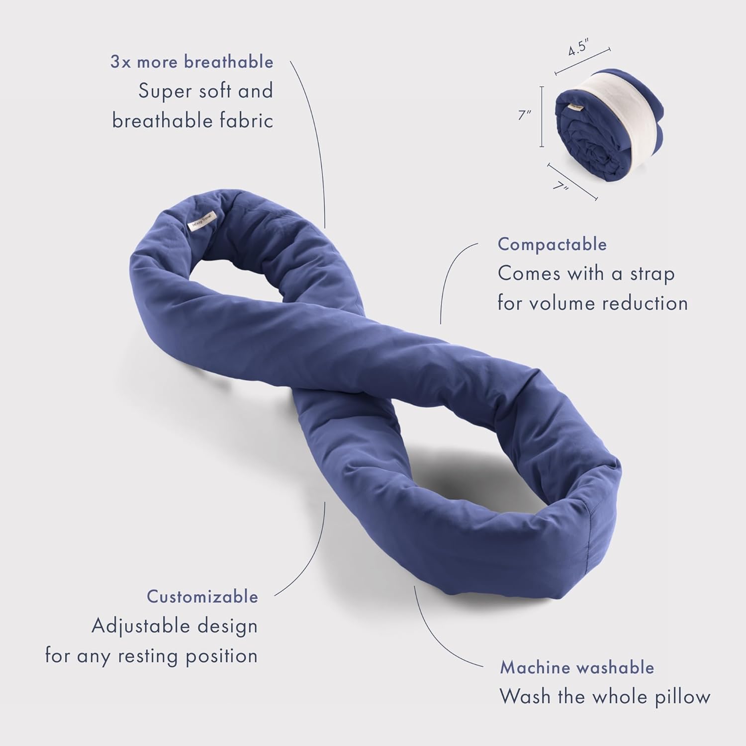 Huzi Infinity Pillow Mini - Navy