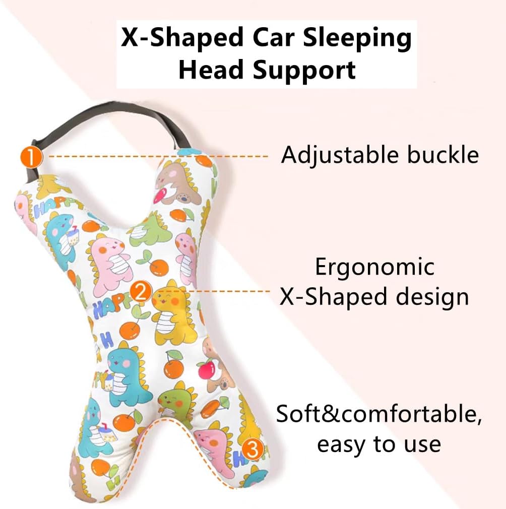 Car Travel Pillow for Kids Adults X-Shaped Neck Support