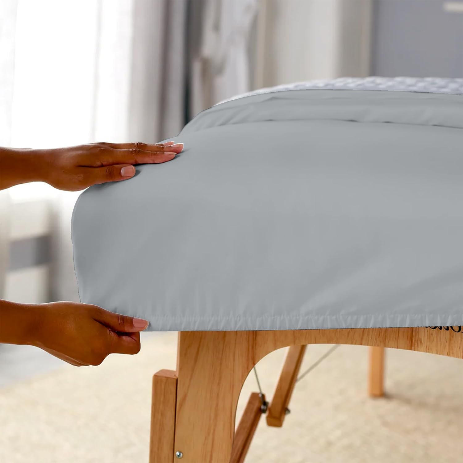 SUPREME ELEGANCE 100 Cotton Fitted Sheet Soft Gray 1
