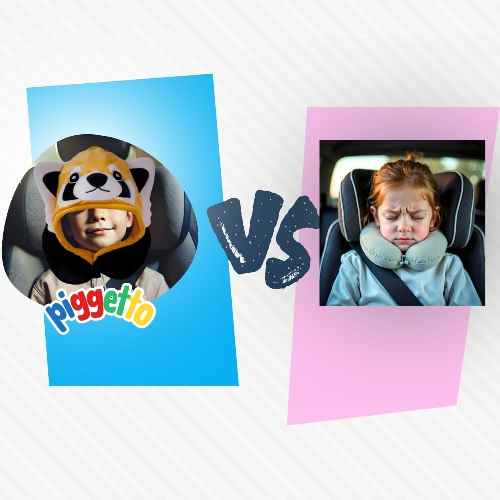 Kids Travel Pillows with Hood and Animal Designs