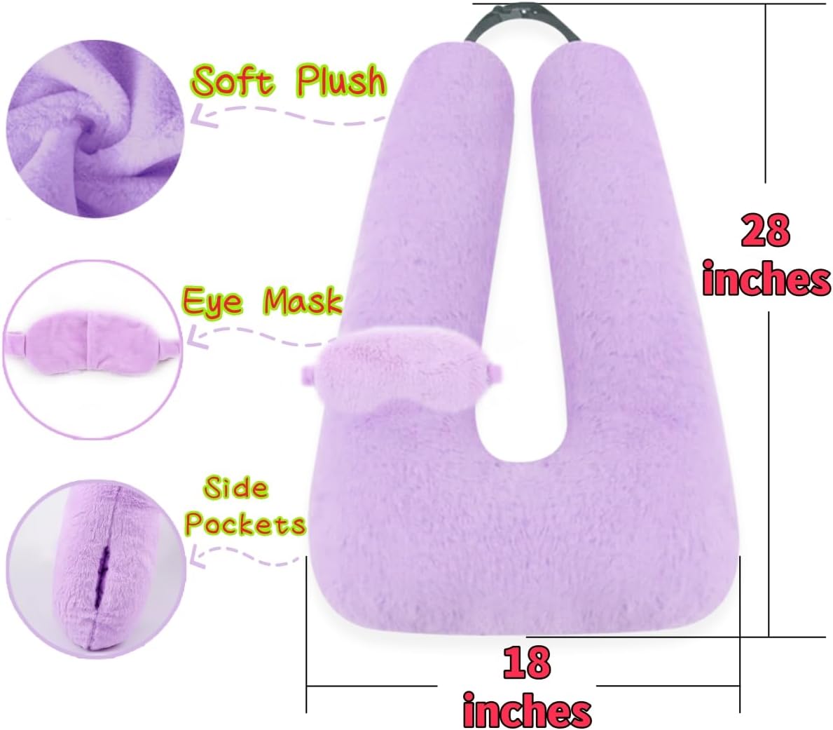 Sexysamba Travel Pillow with Eye Mask Set for Kids and Adults