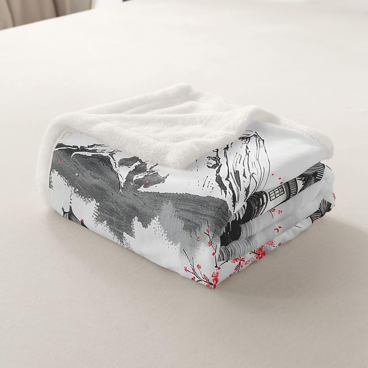 Erosebridal Japanese Ukiyo Throw Blanket - 50x60 Inches