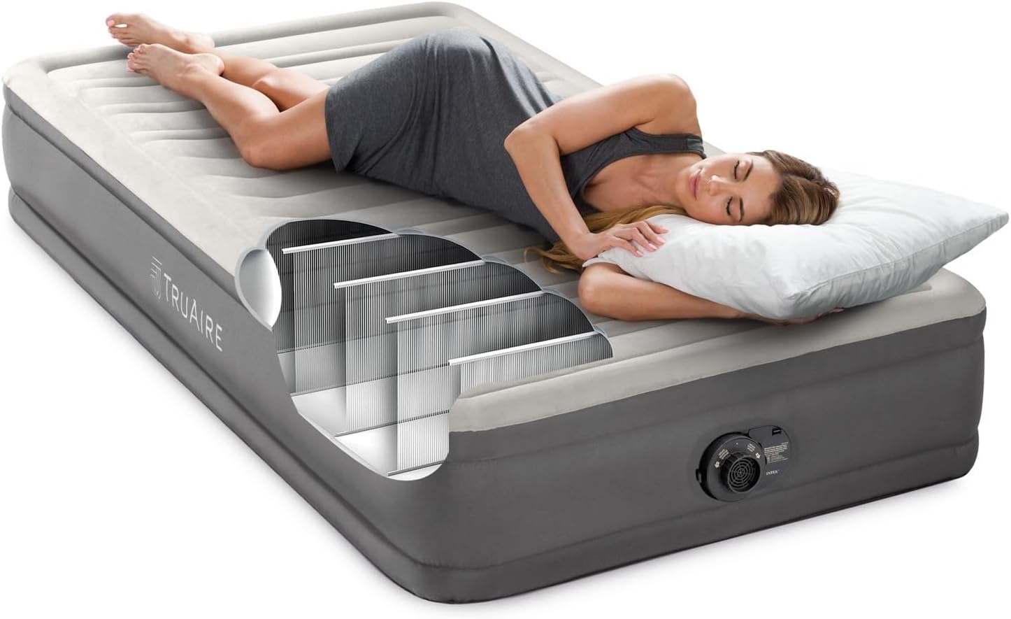 Intex Luxury Air Mattress with Electric Pump and Multi-Zone Support