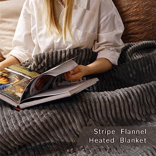 HOMISPRITE Heated Blanket Twin Size 62x84 Grey