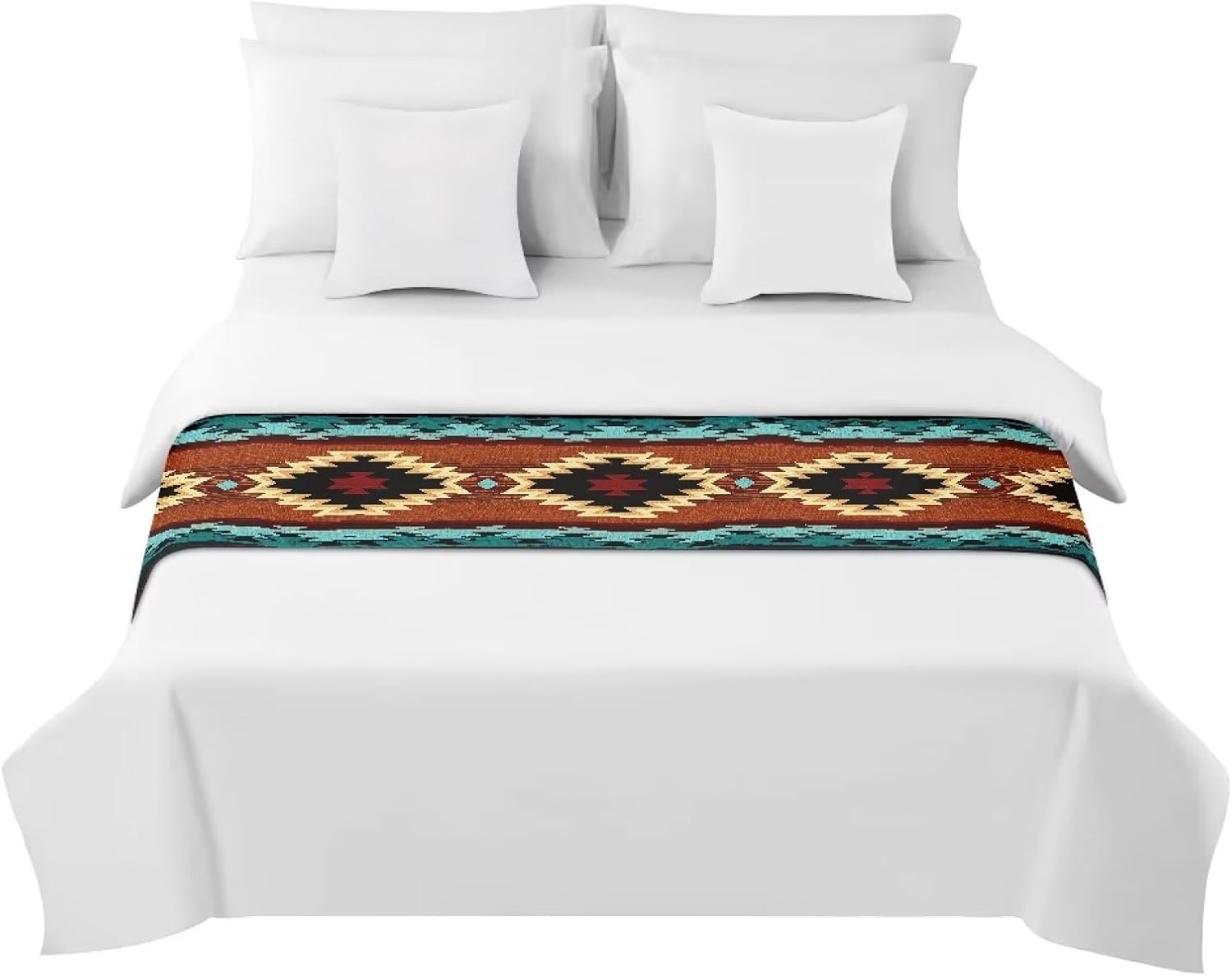 ZFRXIGN Southwestern Bed Runner for Queen Size Bed 1