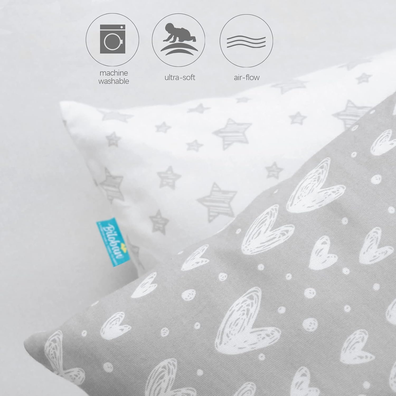 Biloban Organic Cotton Pillowcases 2 Pack - 16 x 24