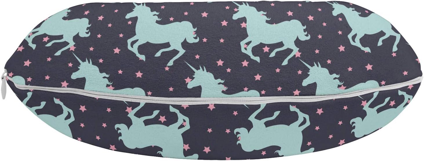 Ambesonne Unicorn Travel Pillow with Twinkle Stars Design