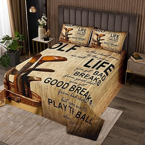 Homewish Golf Ball Bedspread Queen Size Set