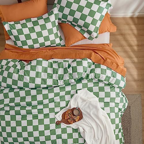Bedsure Checkered Comforter Set Queen Size 3 Pieces 1