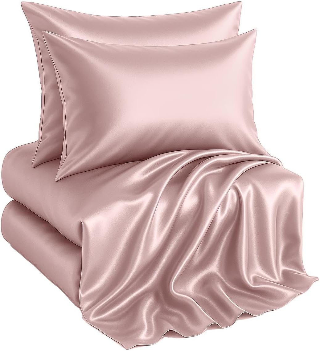 Casa Platino Satin Sheets Set for Girls - Pink