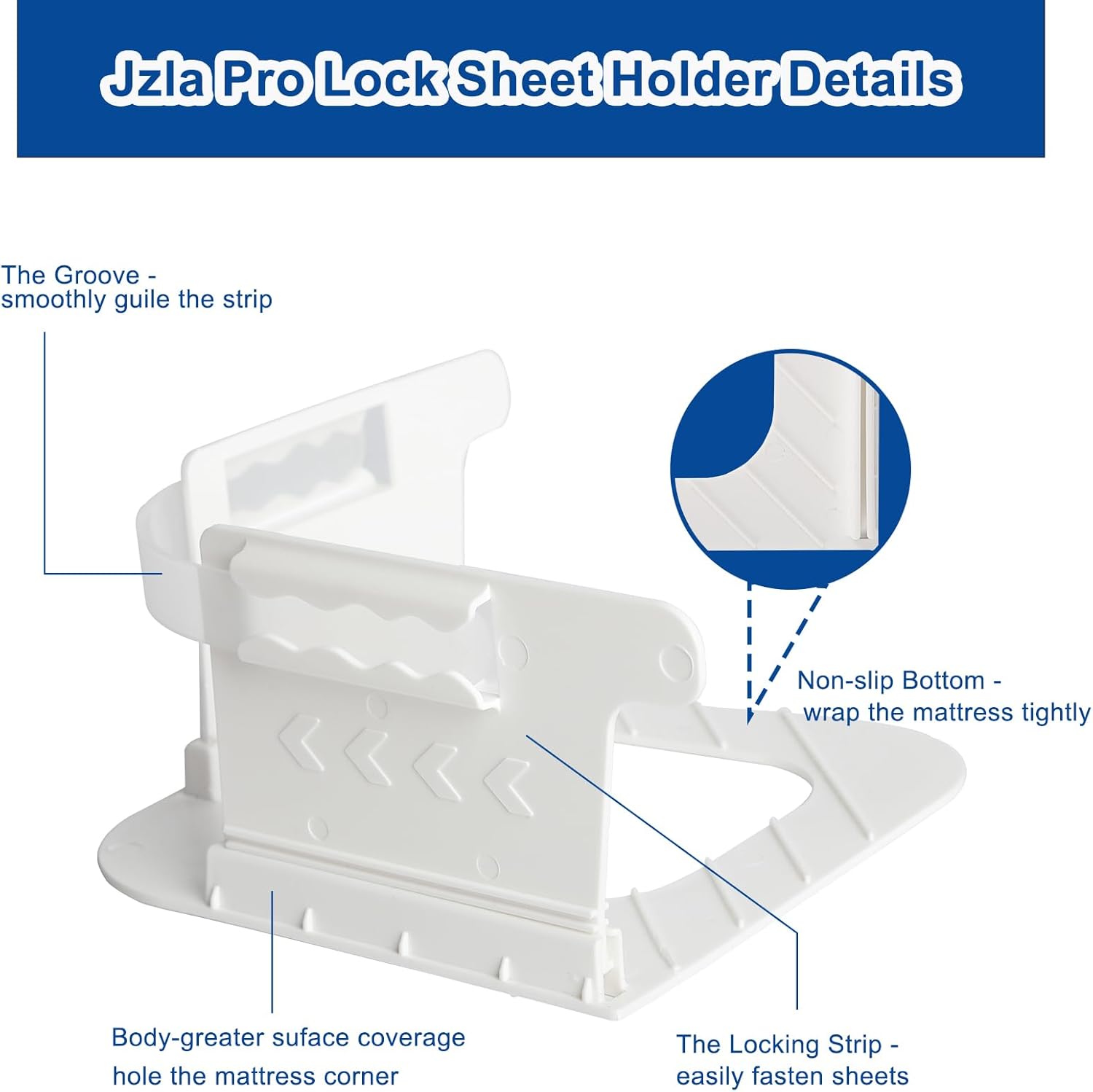 Wenai 4-Pack Lock Sheet Holders for Mattress
