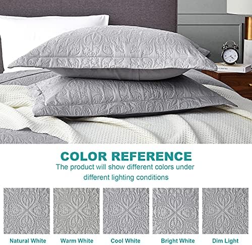 Hansleep Grey Baroque Quilt Set - Queen Size