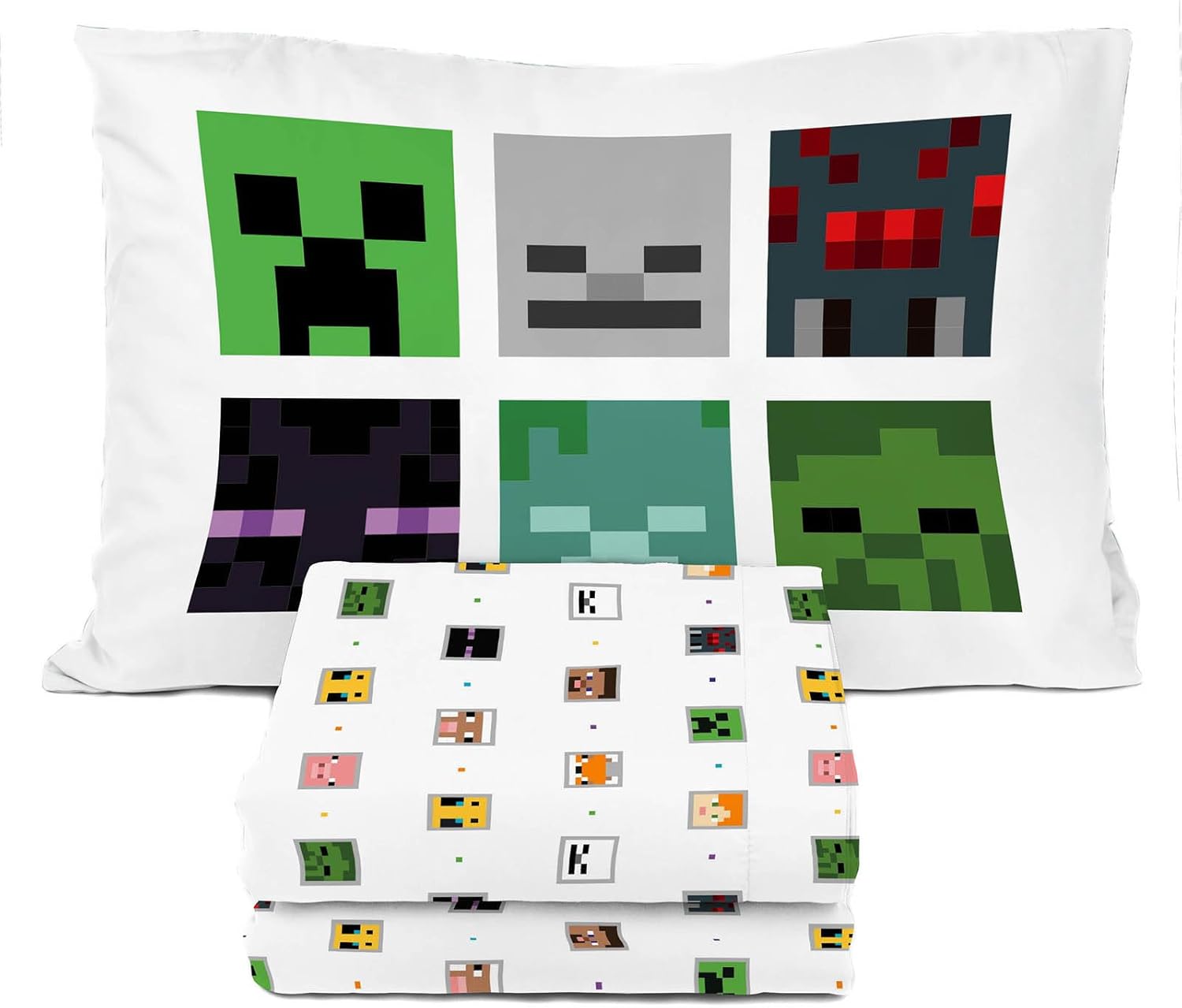 Sunny Side Up Minecraft Creeper Animals Twin Sheet Set 3 Piece