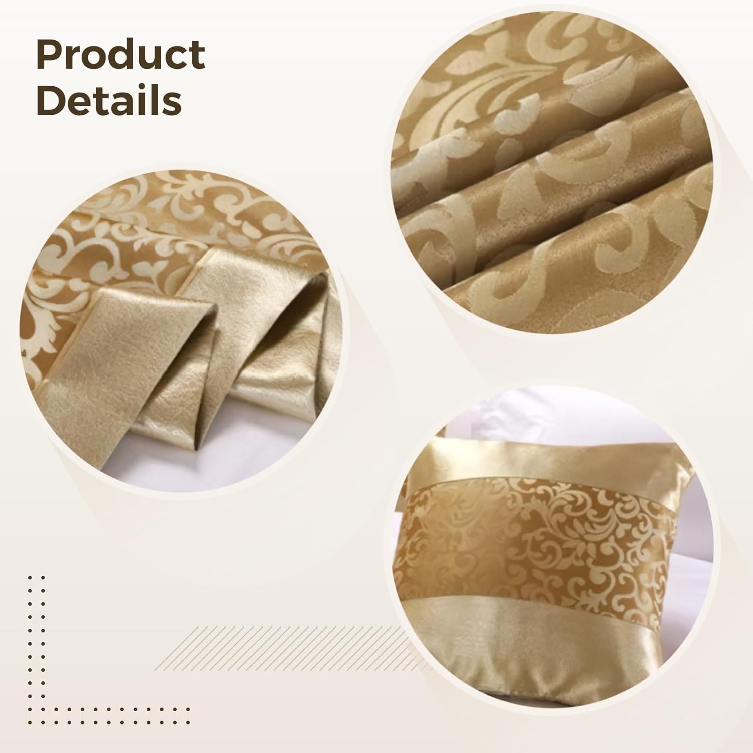 Epicover 197 x 945 Inch Golden Bed Runner