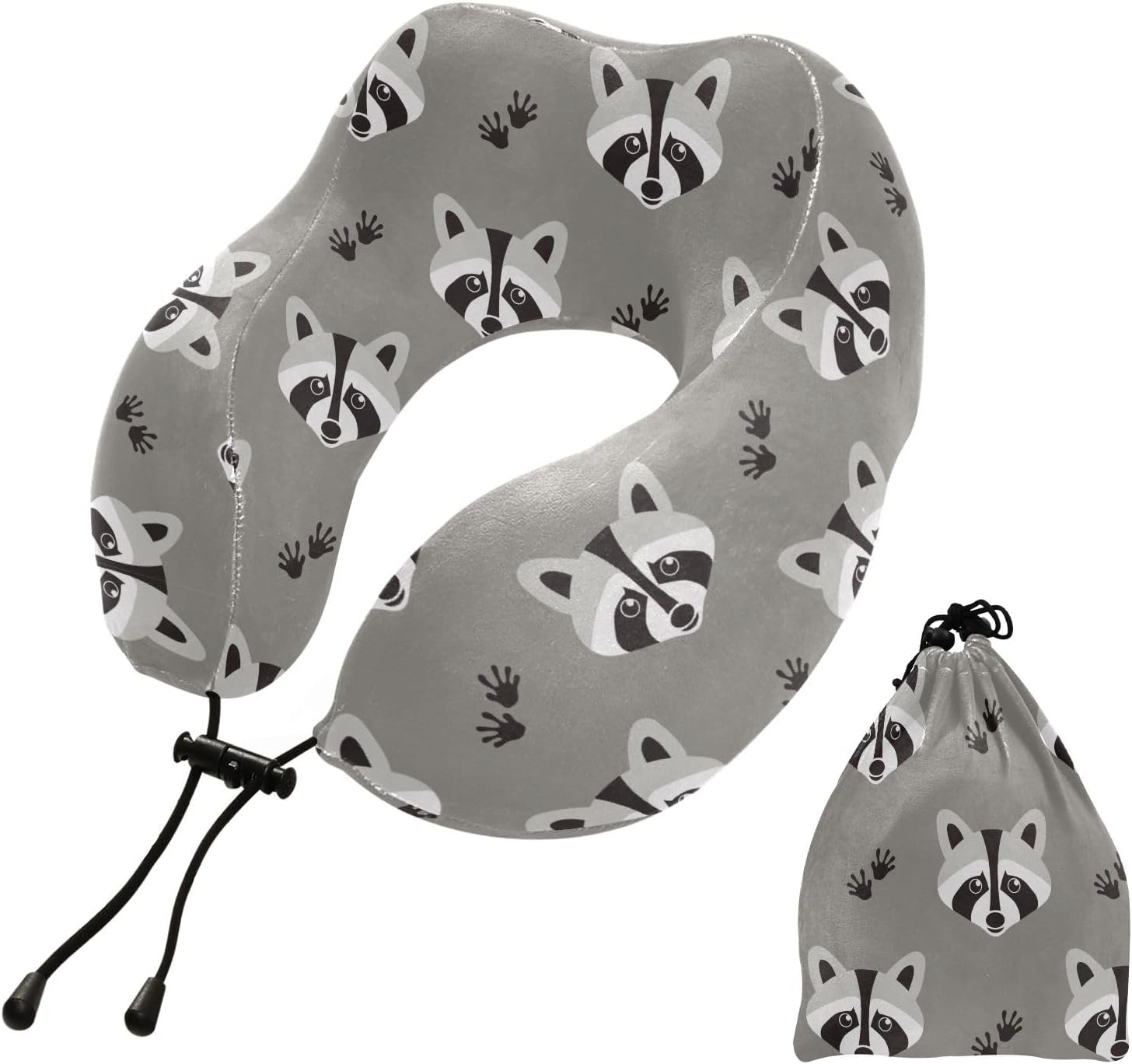 KOPIRIT Raccoon Travel Pillow for Neck Support and Comfort