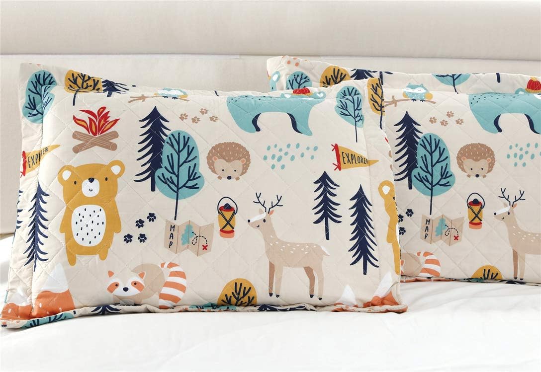 Junsey Kids Quilt Twin Size Bear Bedding Set 3Pcs 1