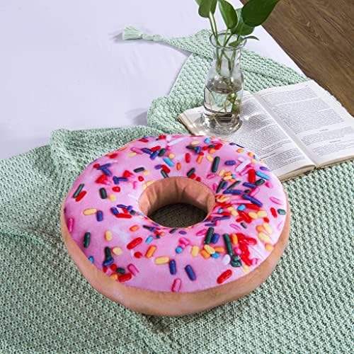 HYSEAS 14 Inch Pink Donut Throw Pillow 2 Pack