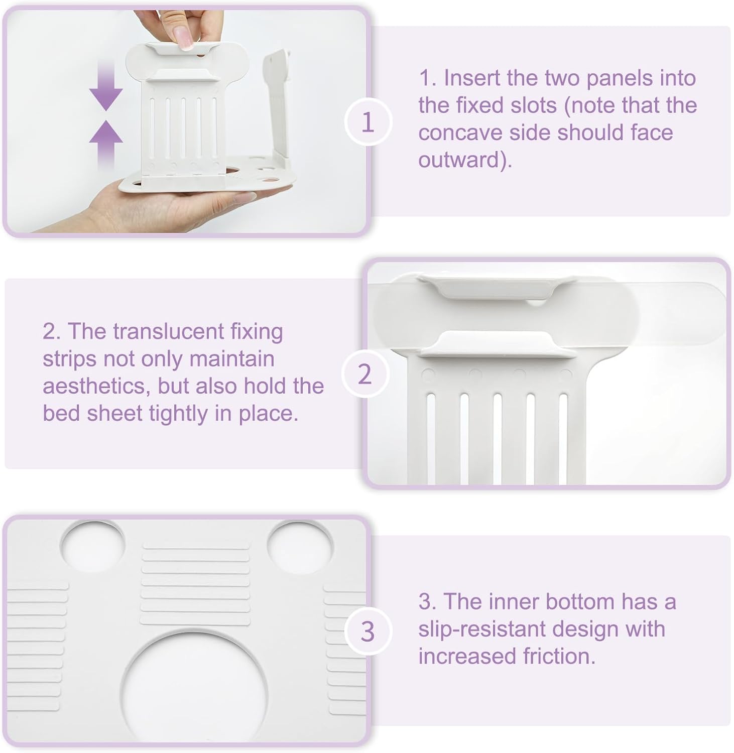 EcoCharm Home Lock Sheet Holders 4pc White-Gray