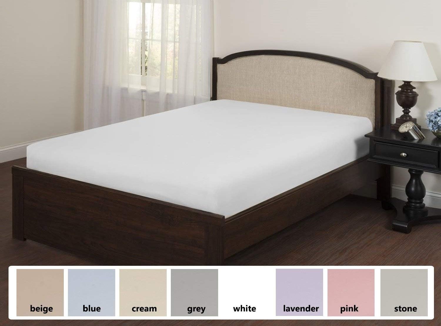 Superior Linen Fitted Sheet 200 Thread Count 2Pack White