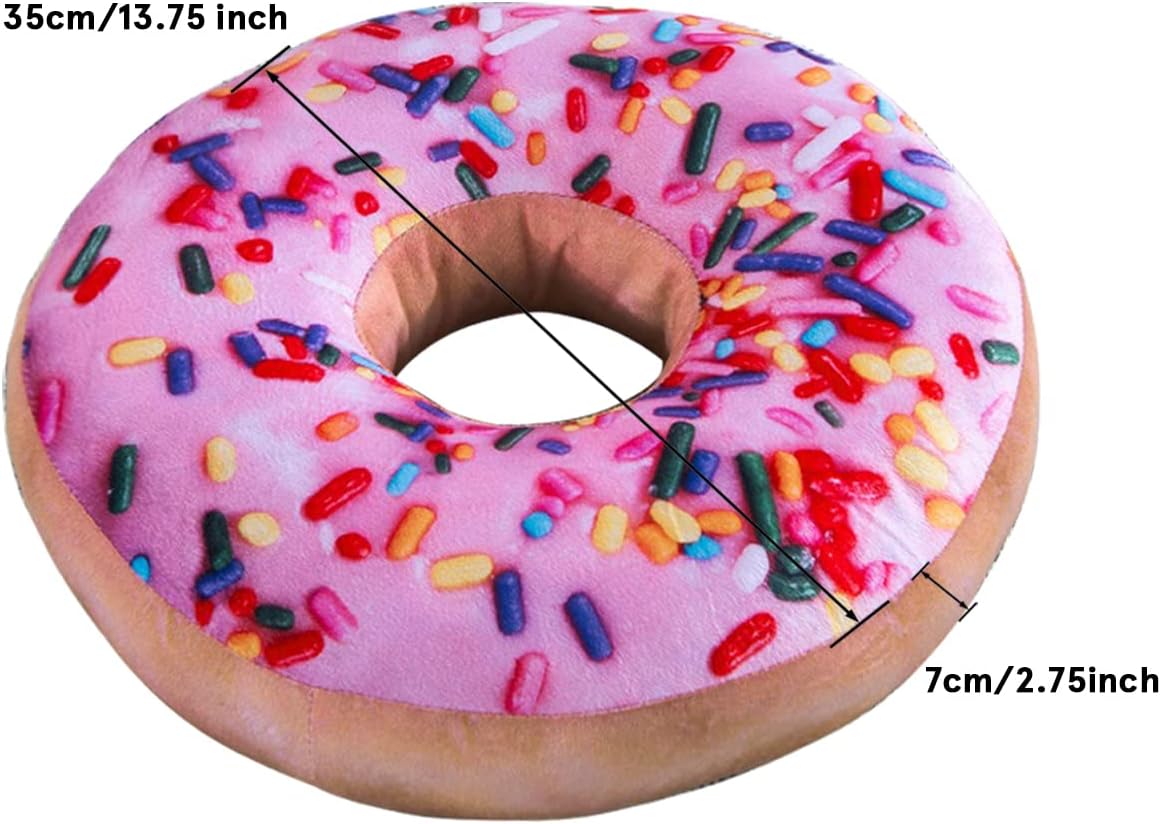 HYSEAS 14 Inch Pink Donut Throw Pillow 2 Pack