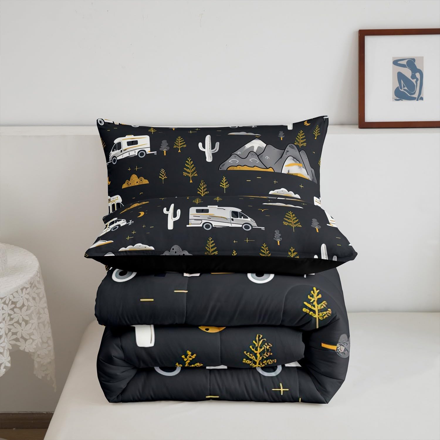 Feelyou Camping Comforter Set Misty Grey