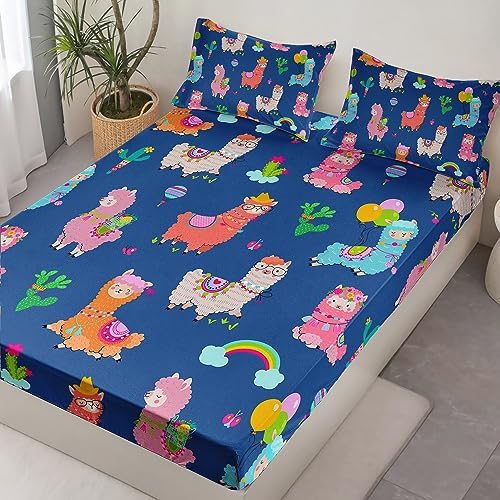 HOSIMA Kids Llama Fitted Sheet 15 Inch