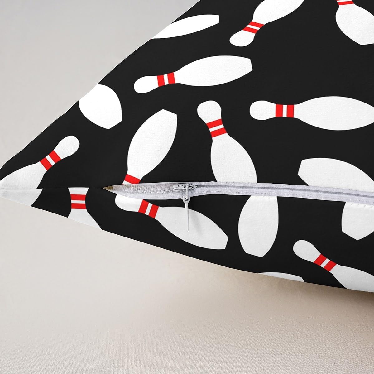 Jejeloiu 16x16 Bowling Pillow Covers Set of 2 Black