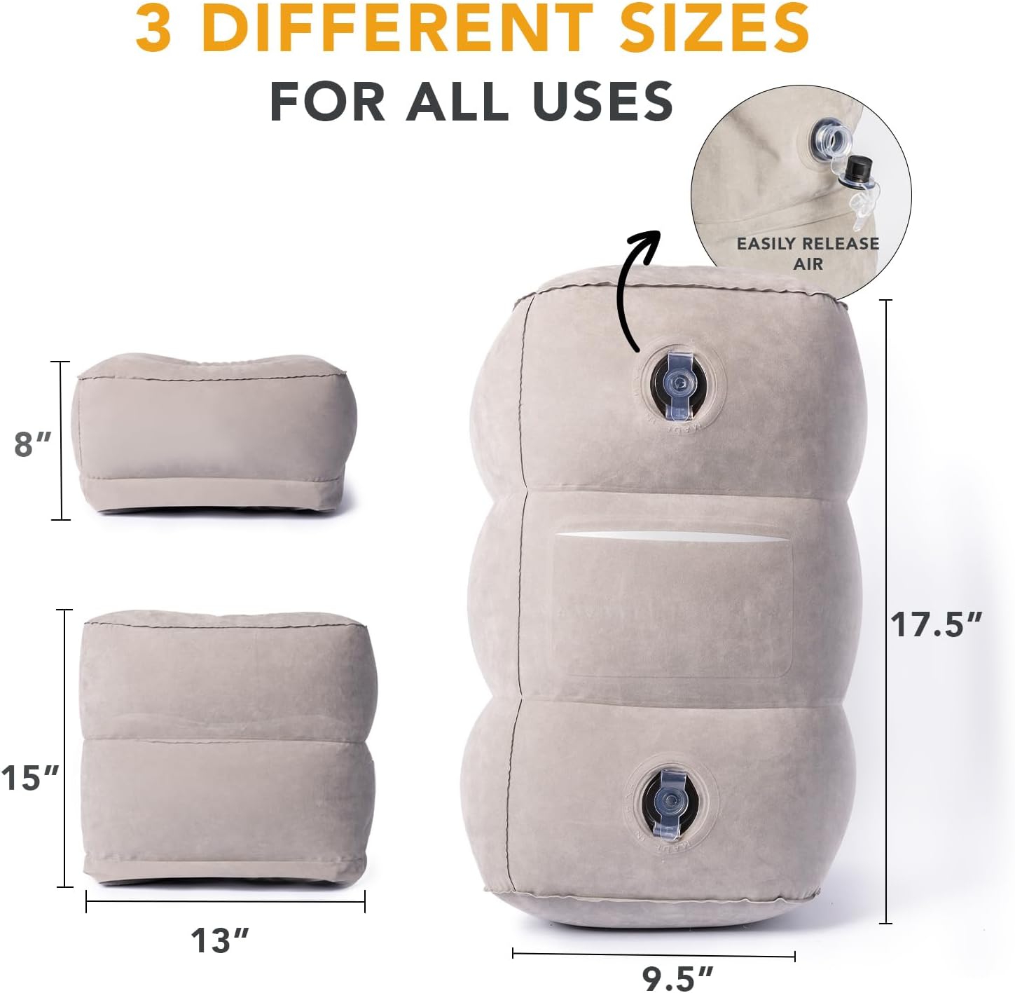 LoftyRest Inflatable Foot Pillow for Travel