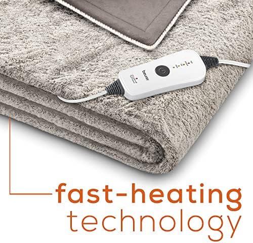 Beurer HD71N Heated Throw Blanket with 4 Temperature Settings
