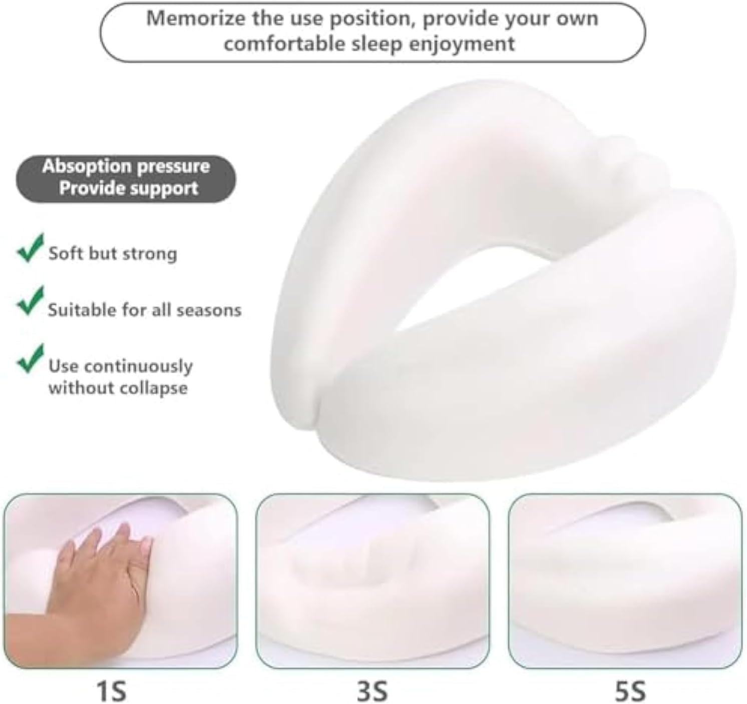 Qderbm Pilohug Travel Pillow - 360 Memory Foam Neck Support