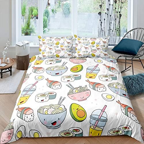 Feelyou Sushi Pattern Duvet Cover Set for Kids