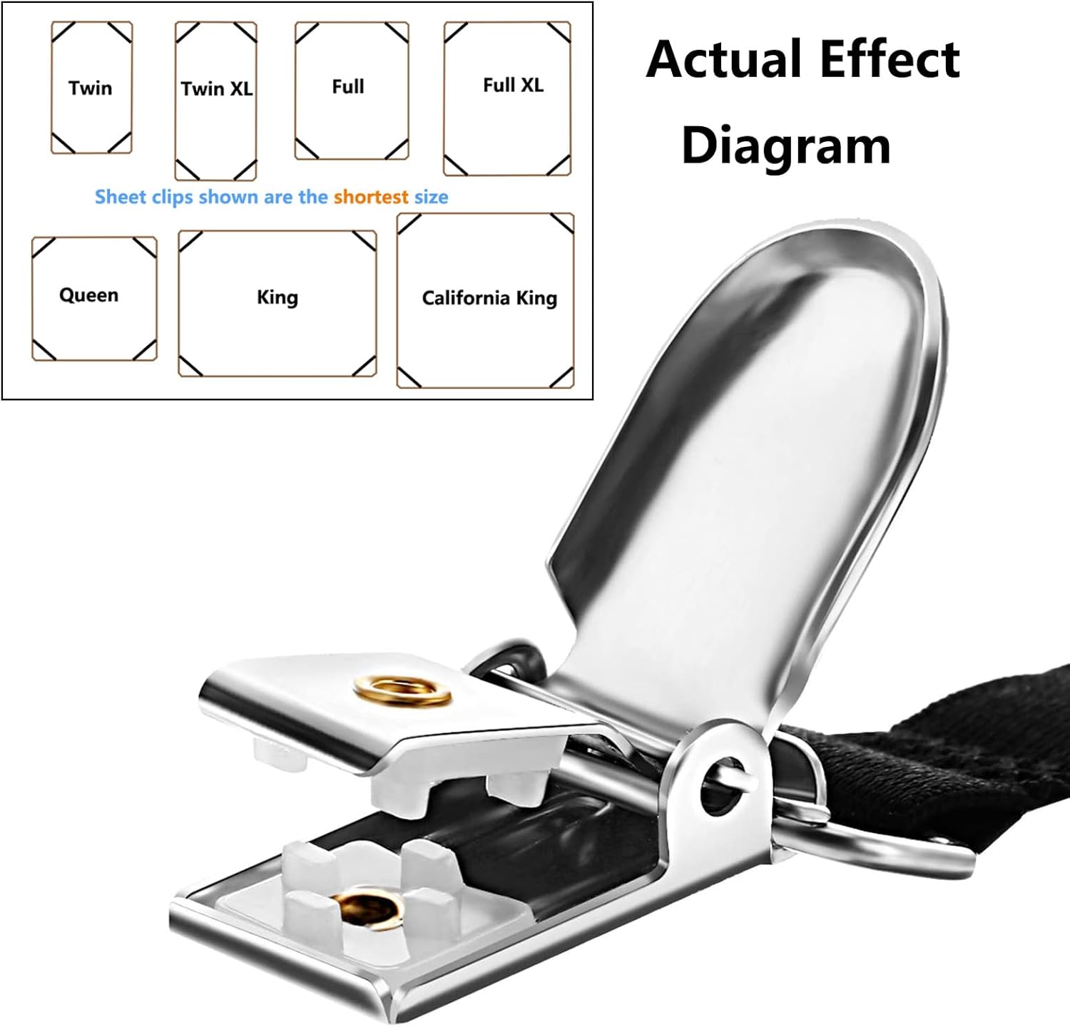 10 pcs Adjustable Sheet Straps with Elastic Bands - White