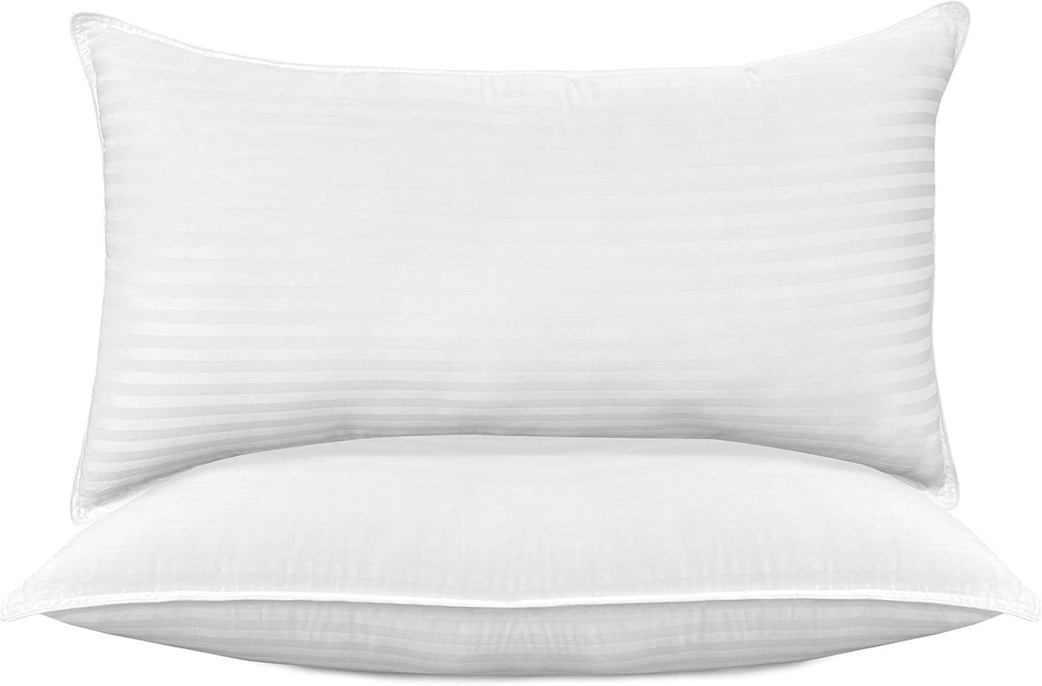 Elegant Comfort 100 Cotton Shell Stripe Hotel Pillows 2-Pack