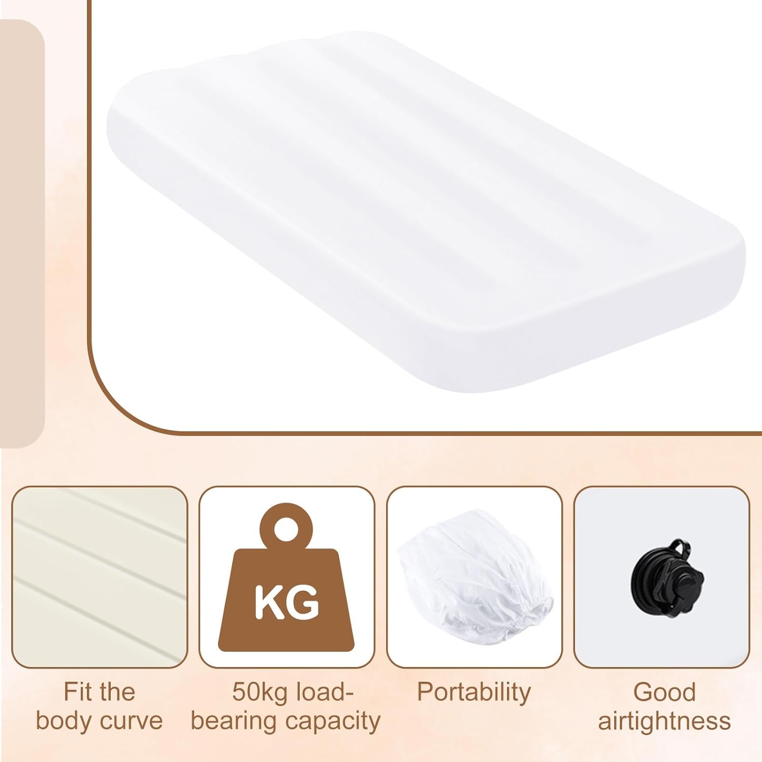 PLULON Kids Air Mattress with White Fitted Sheets