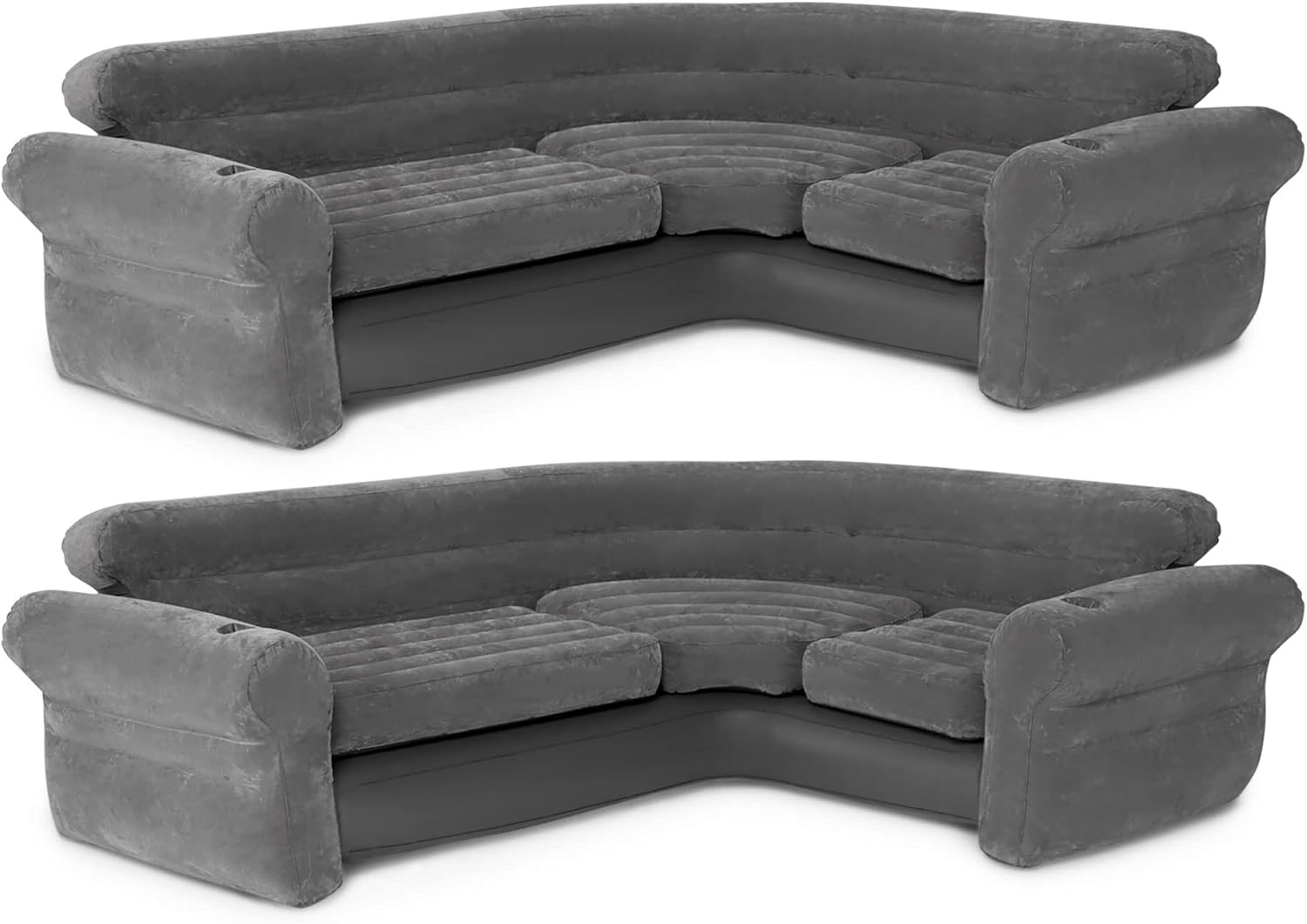 Intex Inflatable Corner Sofa L-Shaped 2 Pack Gray