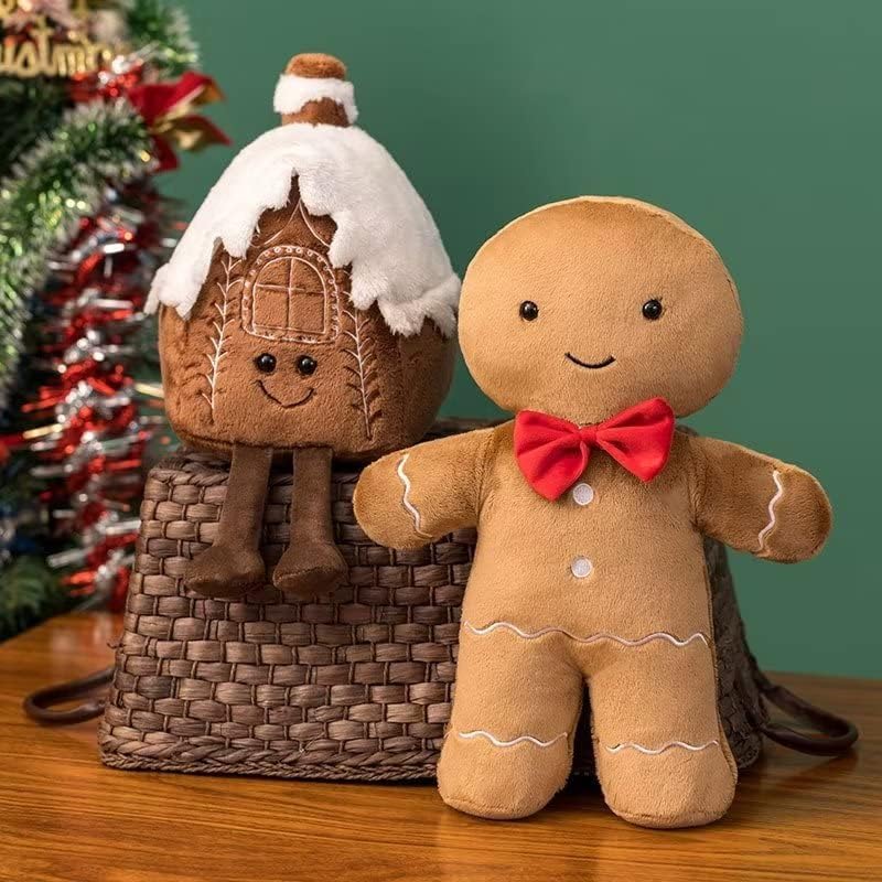 Cute Christmas Plush Pillow Gingerbread Man Wreath Shape