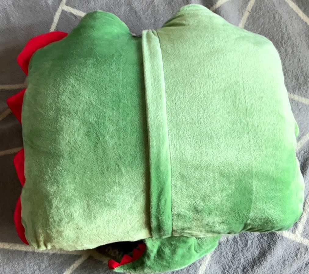 Cute Dinosaur Travel Pillow with Flannel Blanket