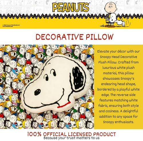 Franco Snoopy Plush Decorative Throw Pillow - 15 Inch