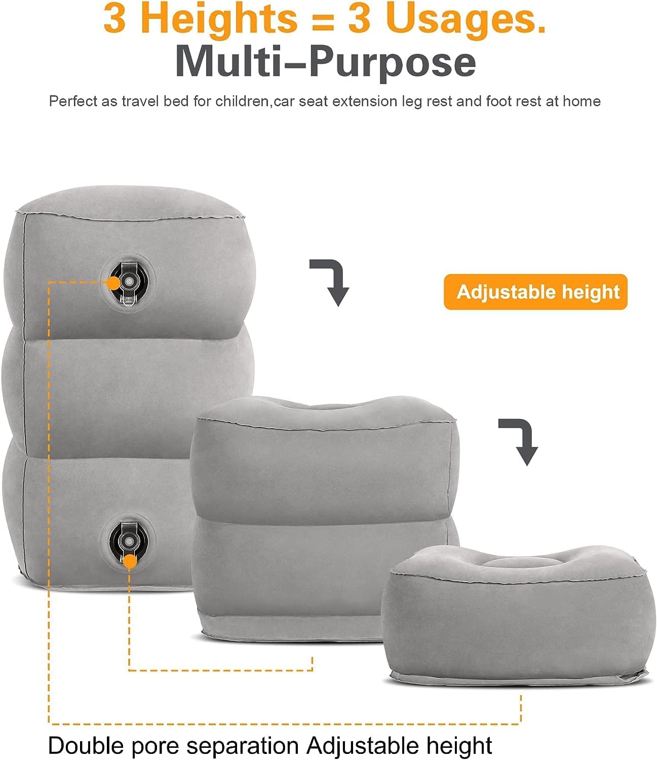 Inflatable Foot Rest Pillow for Travel and Home Use